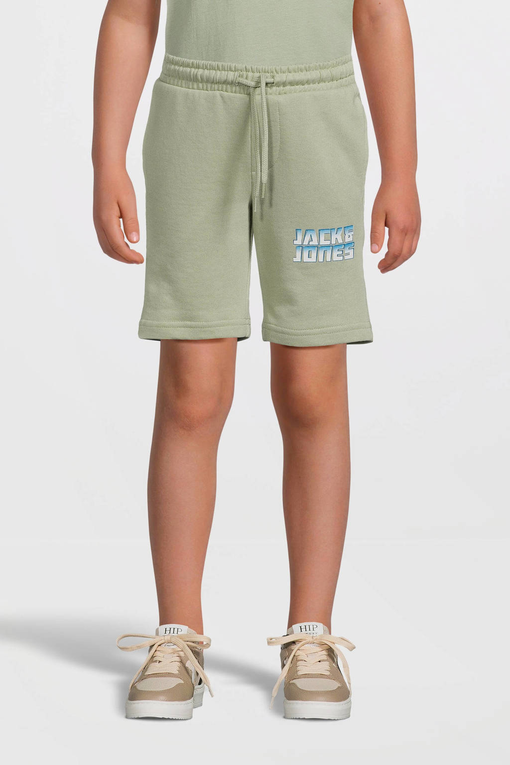 JACK & JONES sweatshort JPSTKAPPER met logo saliegroen