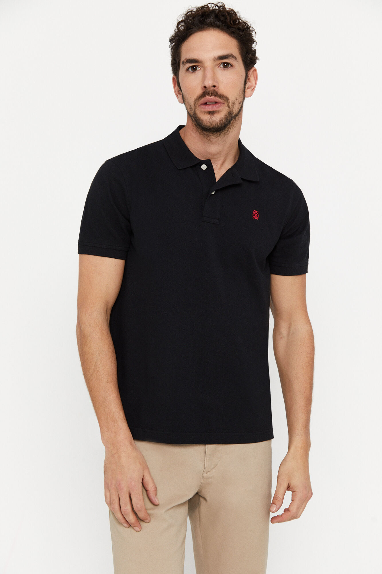Polo piqué logo - Preto