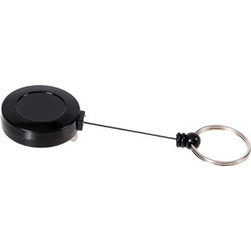 Porte-badge avec enrouleur et porte-clés, noir