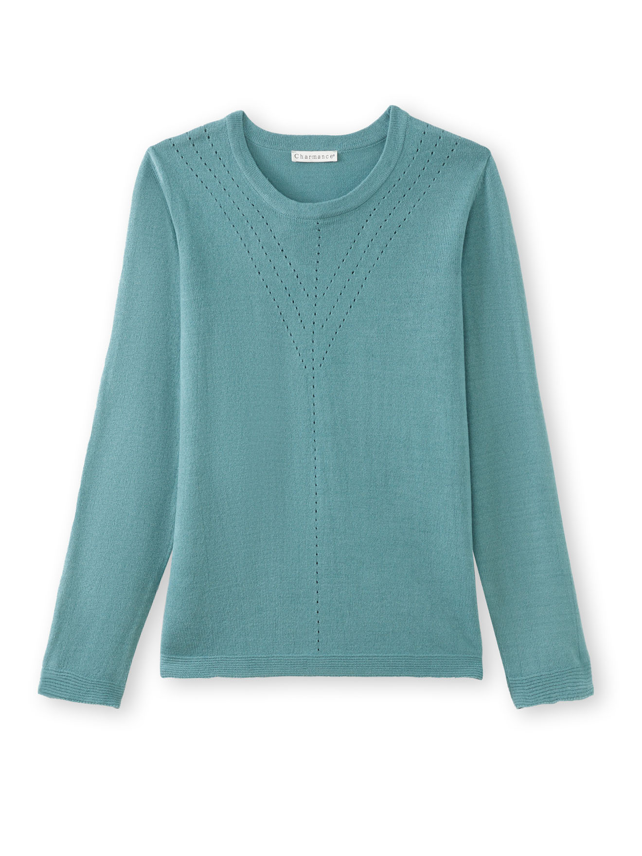 Pull encolure ronde avec jeu d'ajouré