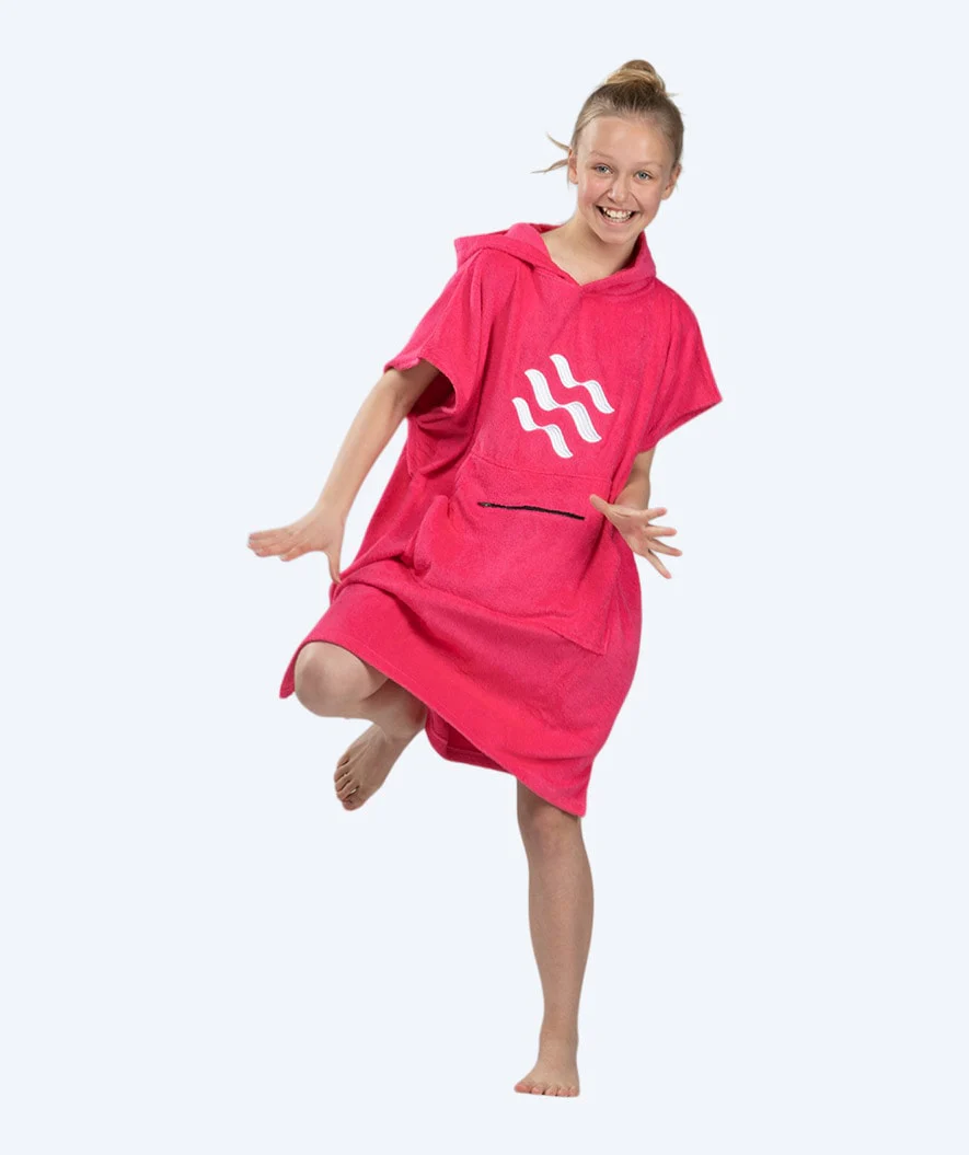 Watery badeponcho til junior - Bomuld - Pink