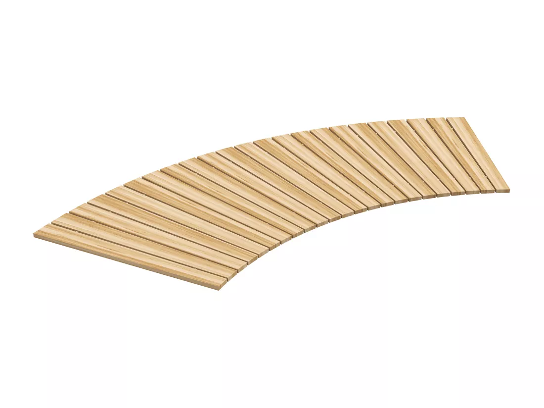 Allée chemin de jardin incurvé enroulable en lattes de bois dim. 120/72L x 38l cm sapin pré-huilé