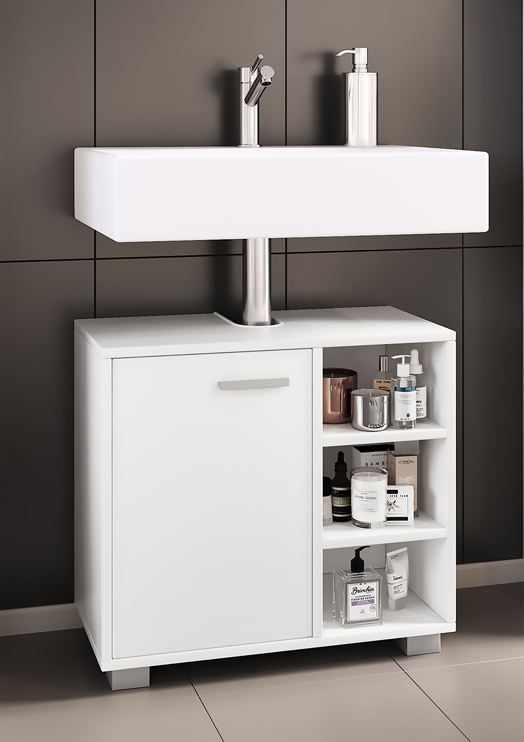 VCM Holz Badmöbel Badunterschrank Waschbeckenunterschrank Badezimmer Zalo L