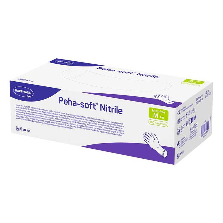 Peha Soft nitrile Untersuchungshandschuhe puderfrei unsteril M, 100 St