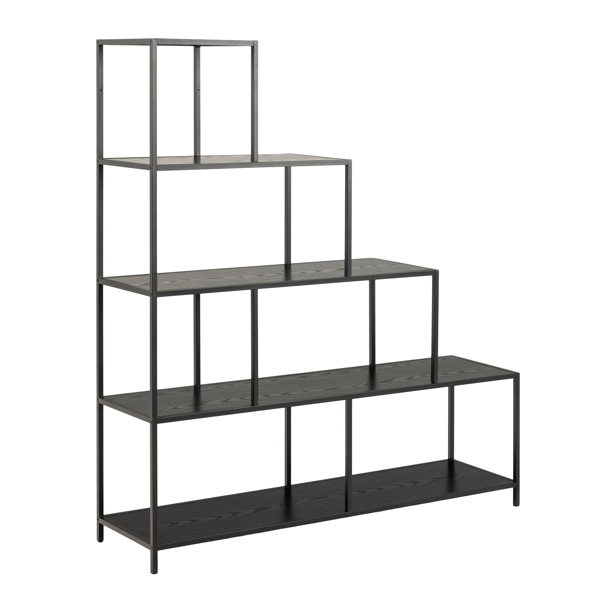 Regal SEAFORD - Esche-schwarz - 4 Ablagen - 135 cm breit