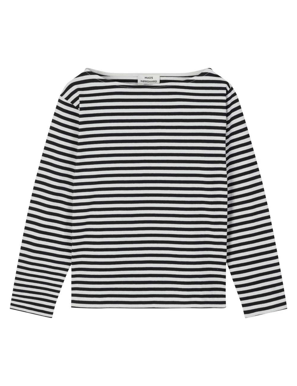 Mads Nørgaard  Soft Single Silke langærmet t-shirt - Black/Snow White