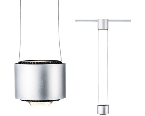 Paulmann URail LED hanglamp, dimbaar, 8,5W, 820 lm, 2700 K, Aldan zwart/chroom/mat, 230V