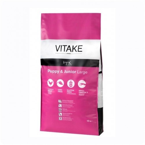 Ração Vitake para Cães Filhotes e Juniores de Porte Grande, Sabor Frango