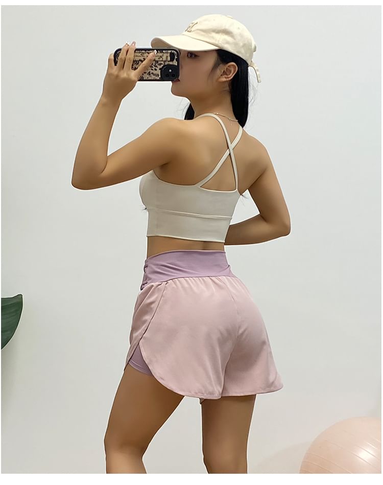 Engiko - Hoge taille tweekleurige sweatshorts