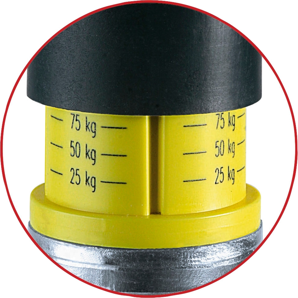 Moog Trailerparts Stützrad verzinkt mit Stützlastanzeige 48 mm