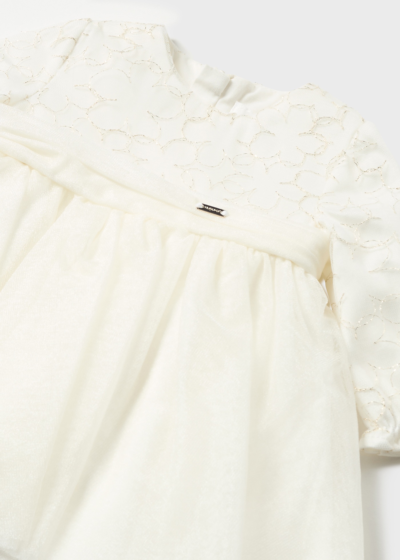 Vestido de tule bordado para recém-nascido