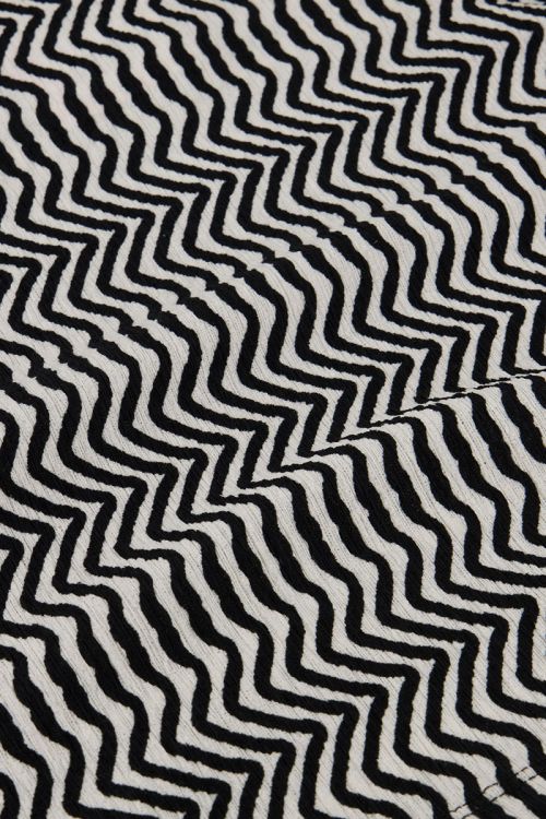 Zwart witte zigzag broek wide leg