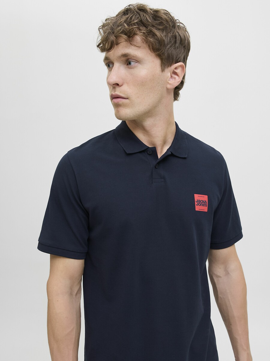 JACK & JONES<br>Camisa polo de manga curta, logotipo pequeno