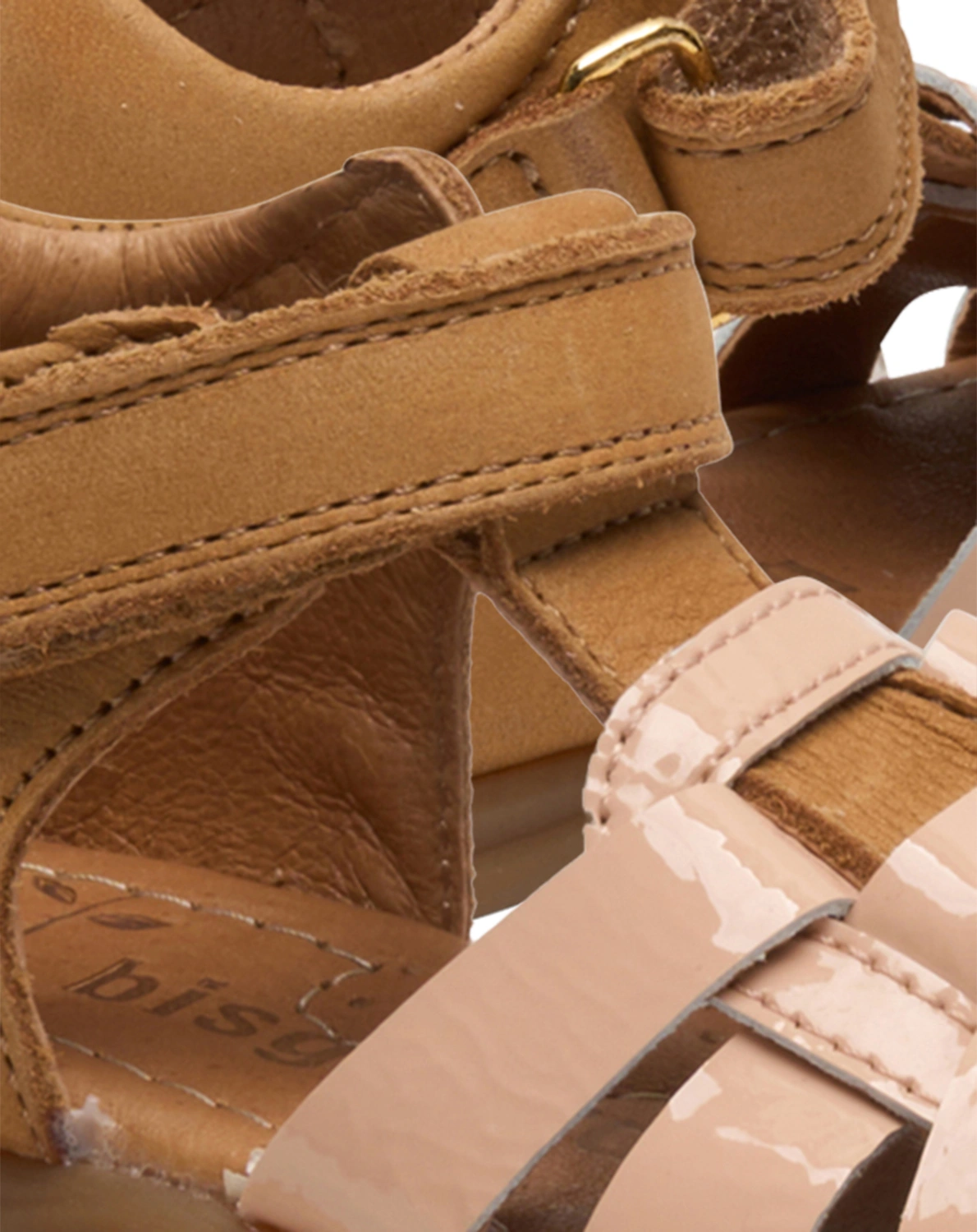 Lauflern-Sandalen JESSIE mit Zehenschutz in cognac