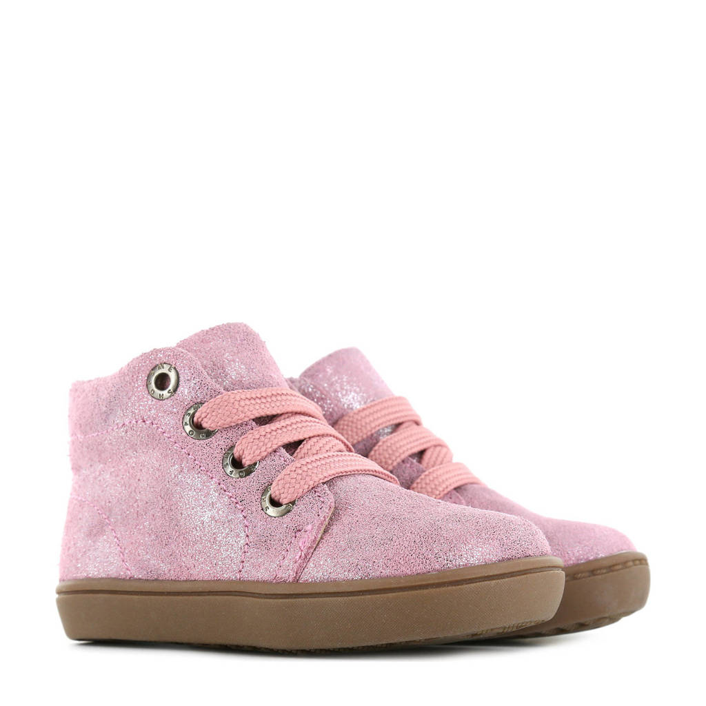 Shoesme Flex FL21W001-A leren veterboots roze/metallic