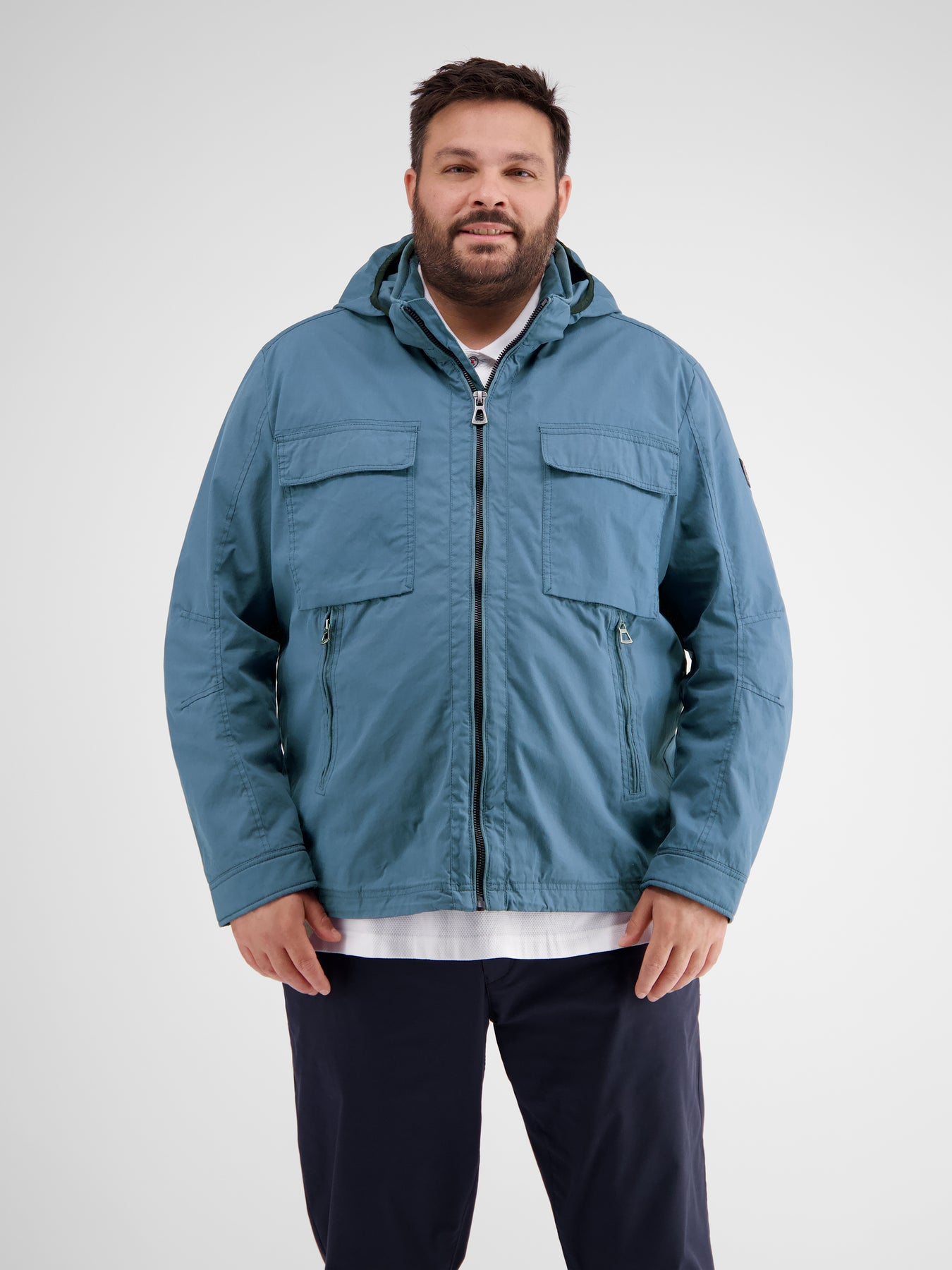Blouson mit abnehmbarer Kapuze für Herren in Großen Größen