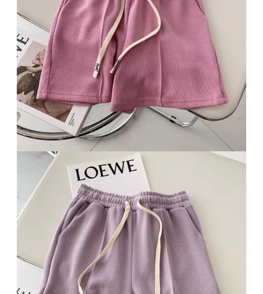 Cloud Nine - Hoge taille effen shorts met trekkoord