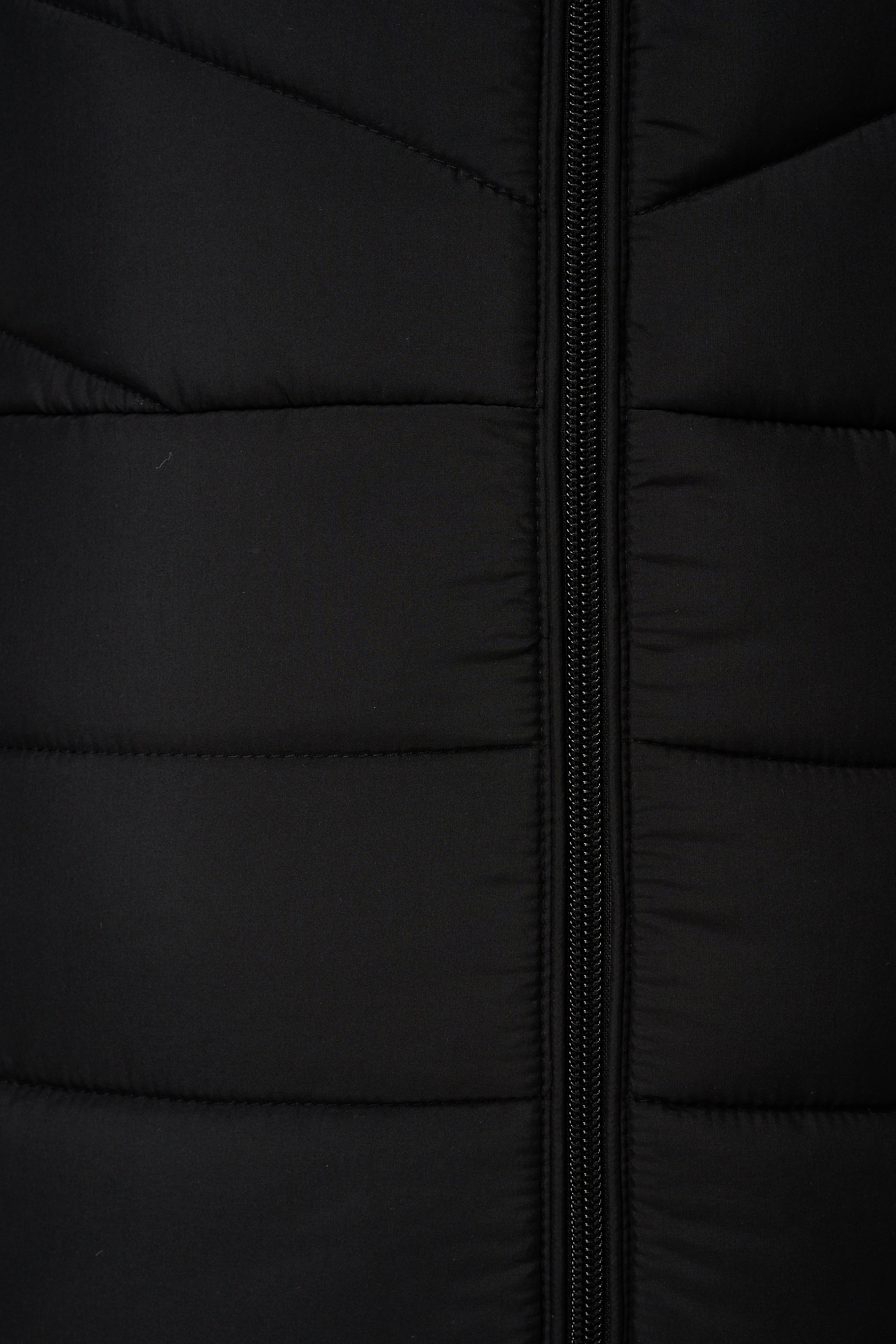 Gewatteerde bodywarmer met capuchon Zwart