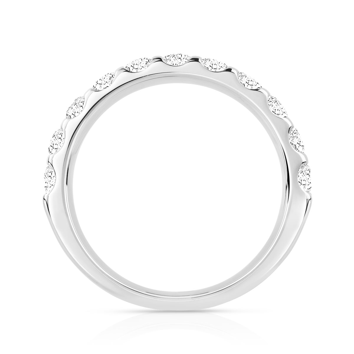 Alliance demi-tour or 750 blanc diamant