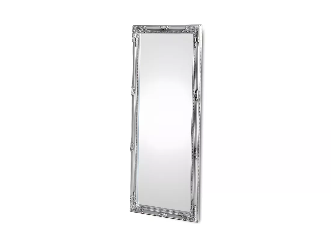 Miroir en bois d'eucalyptus avec moulures - L. 80 x H. 190 cm - Argenté - ELVIRE
