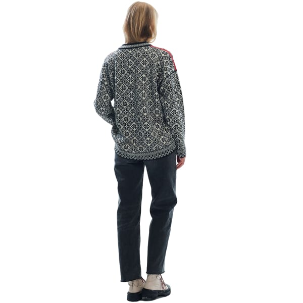 Pull DALE OF NORWAY BJORØY F SWEATER BLACK OFFWHITE RASPBERRY