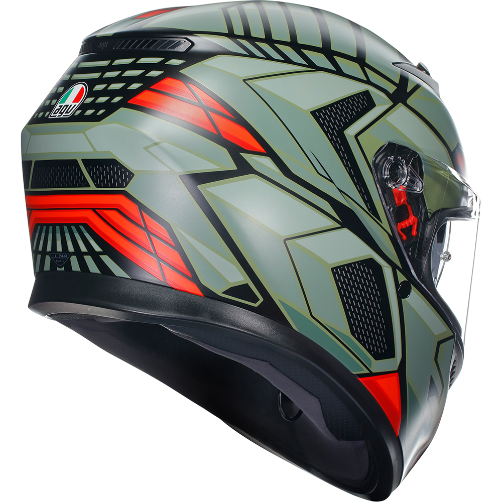 AGV - Casque K3 Decept Vert / Rouge / Noir Mat