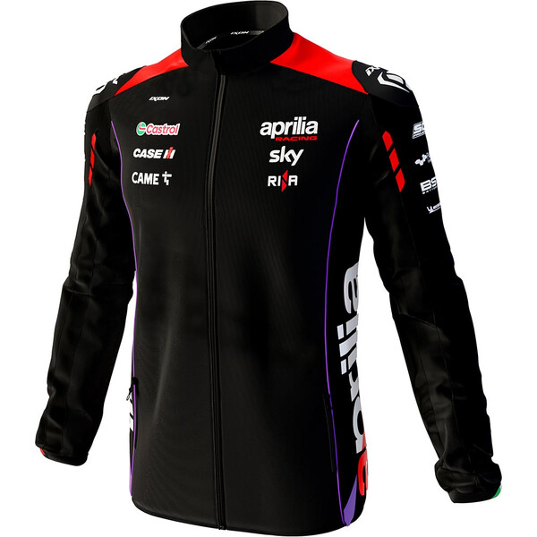 Ixon - Sweat zippé Aprilia 24 Noir / Rouge fluo / Violet