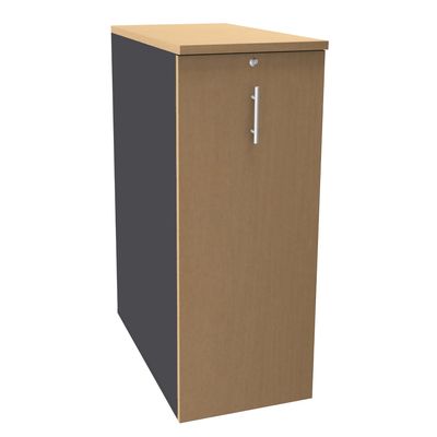 Caisson TOWER - L44 x H114 x P80 cm - 3 tablettes + 1 support DS réglable - structure anthracite - dessus et façade imitation hêtre