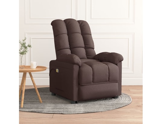 VIDAXL - Fauteuil Relaxation Fauteuil de massage marron foncé tissu