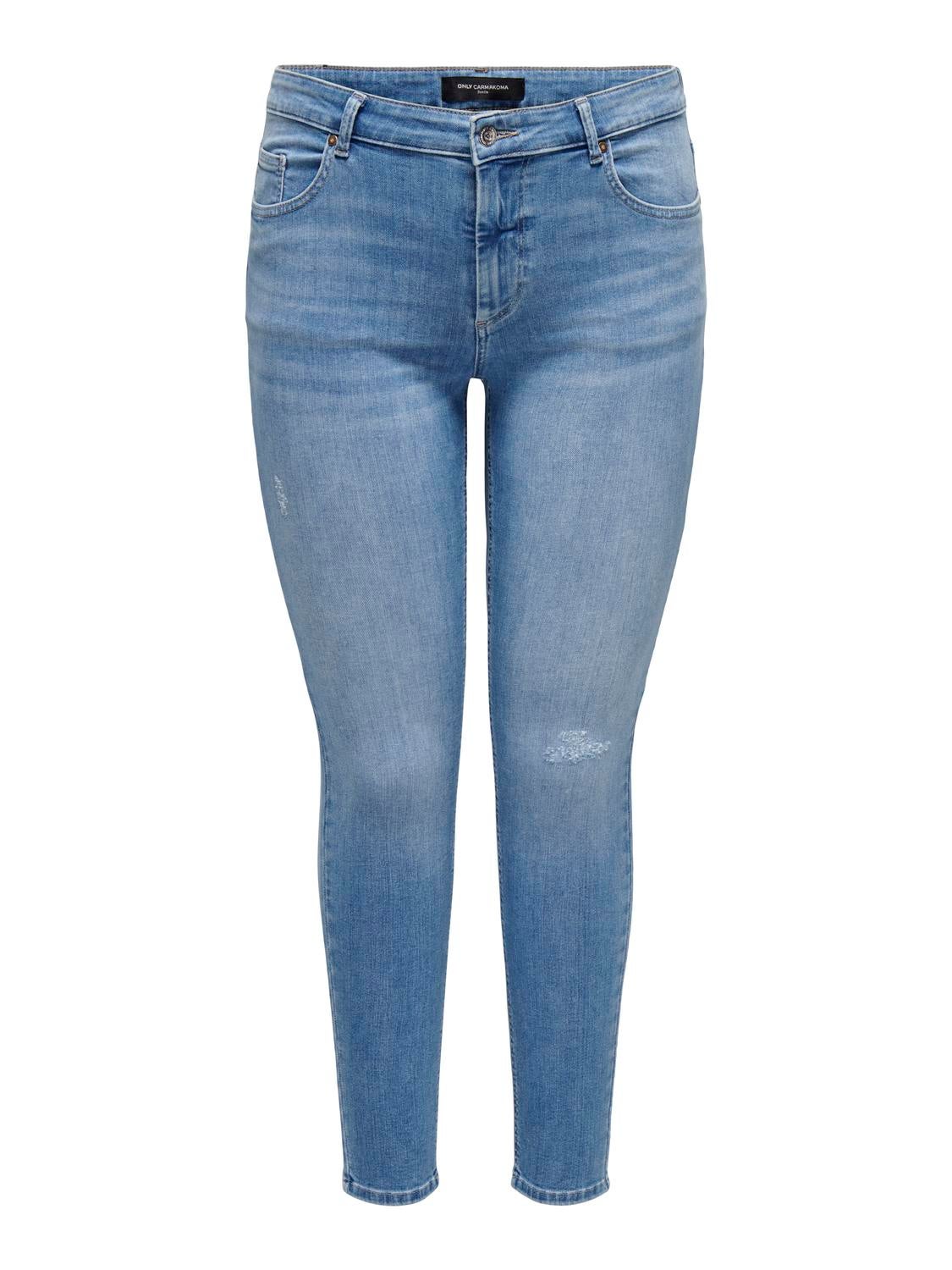 CARWILLY Mittlere Taille Skinny Fit Jeans Light Medium Blue Denim