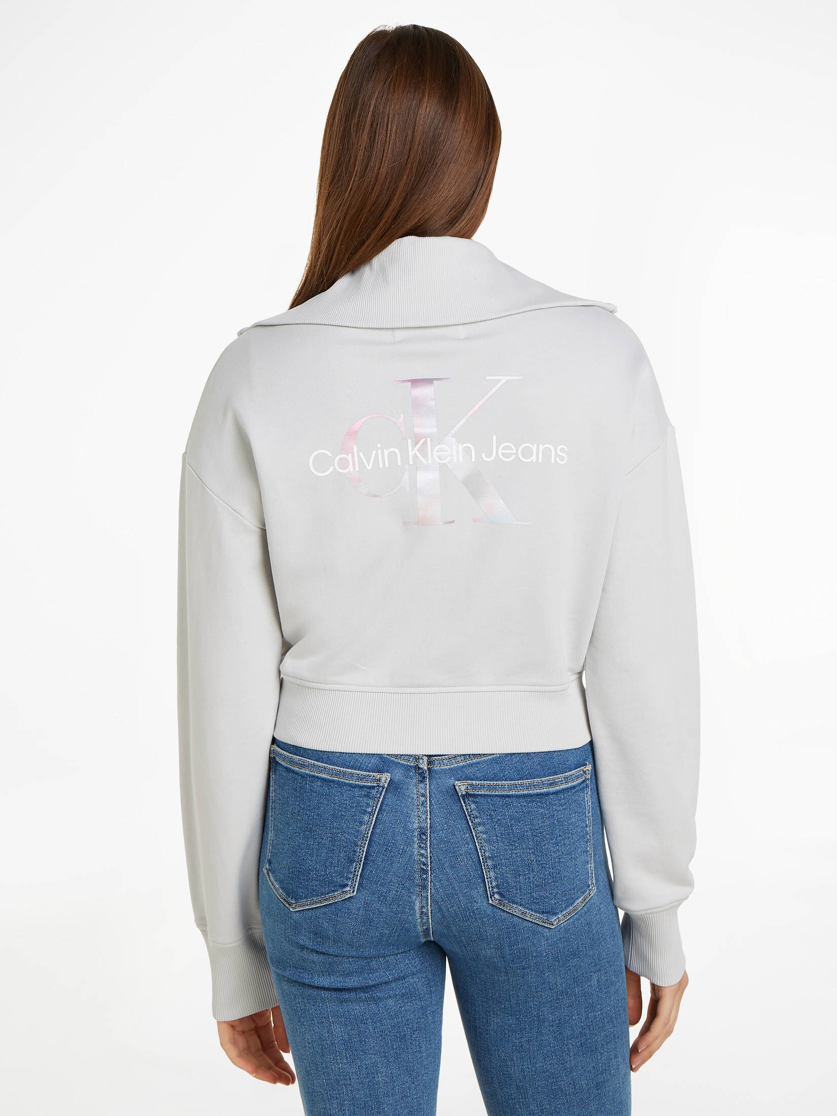 CALVIN KLEIN JEANS| Damen Sweatjacke aus Bio-Baumwolle