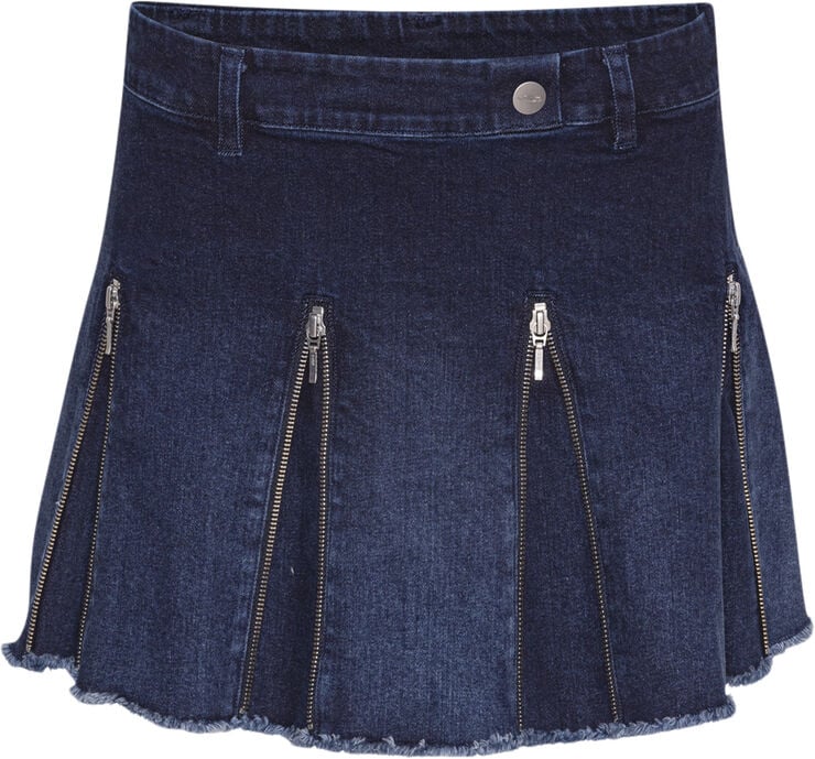 Cannari Concept Zip Mini Pleat Skirt Vintage indigo blue