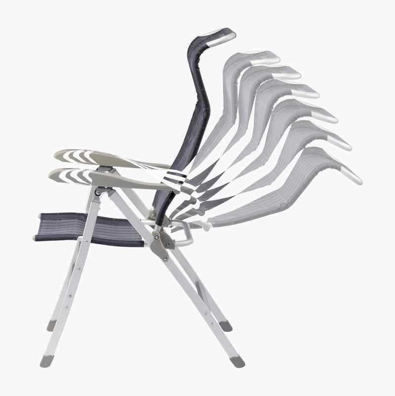 Campingstol med nakkestøtte, 8 posisjoner
