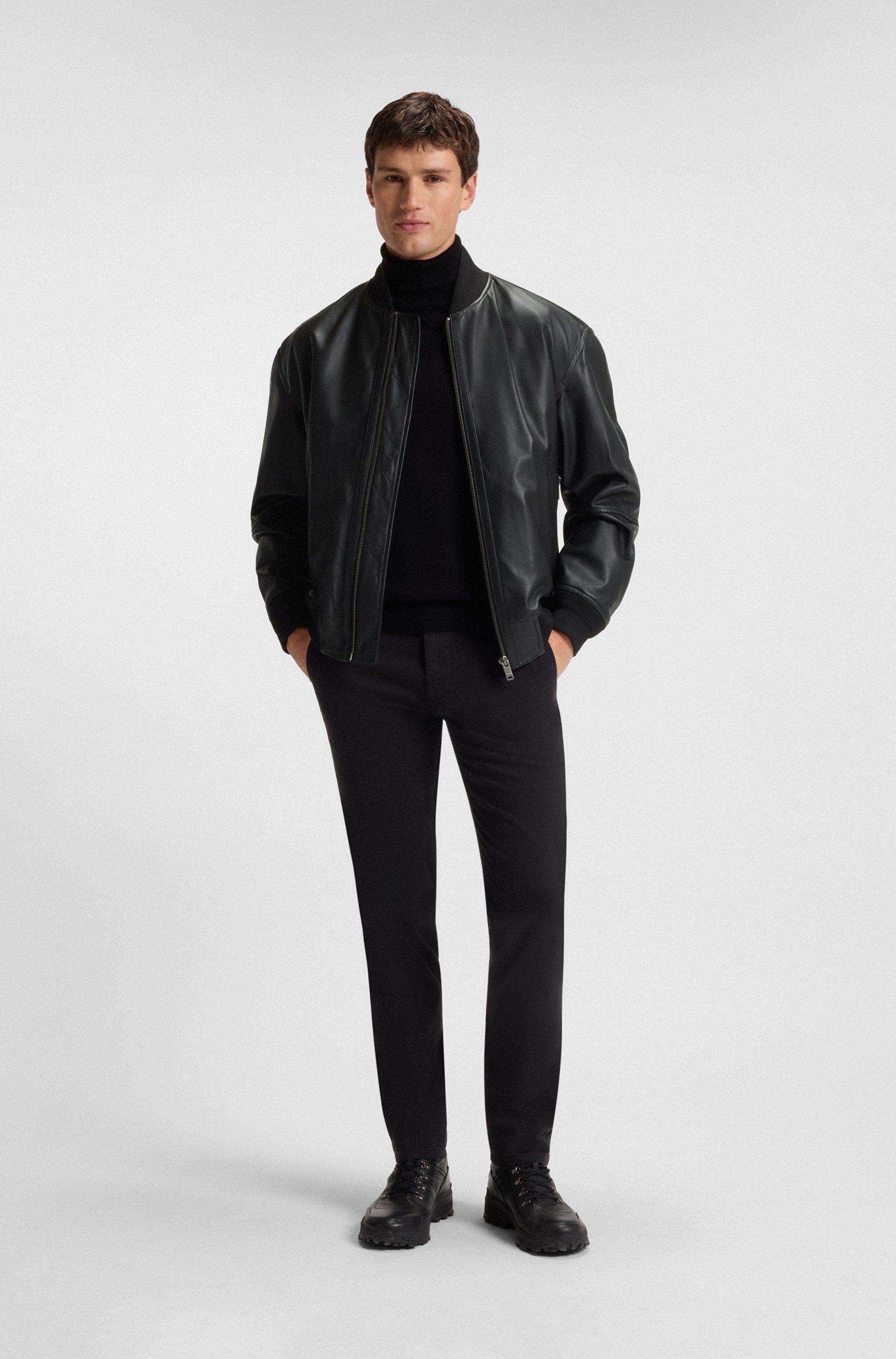 BOSS ORANGE Lederjacke »Jobrice« regular fit, weiches Material