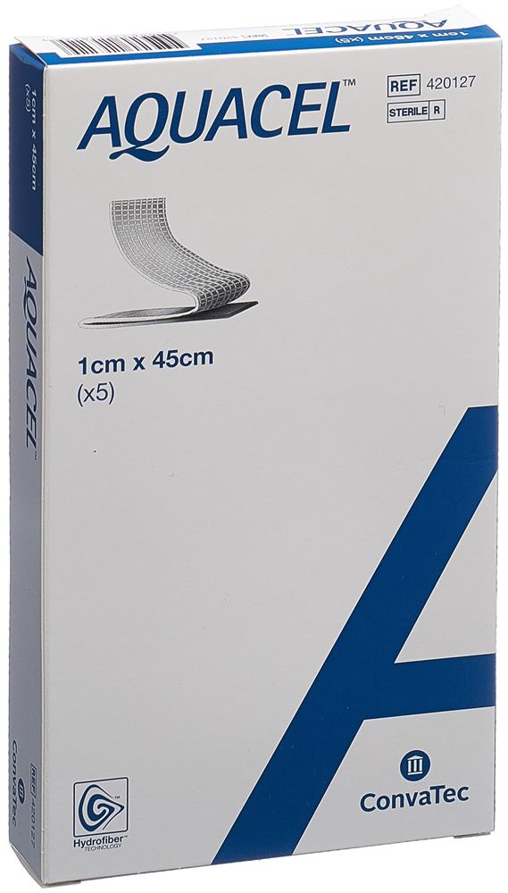 AQUACEL Hydrofiber Tamponaden 1x45cm starke Fasern 5 Stk