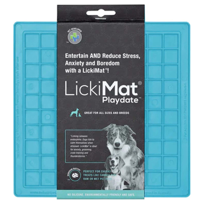LickiMat Playdate Schleckmatte für Hunde & Katzen Türkis 20x20cm