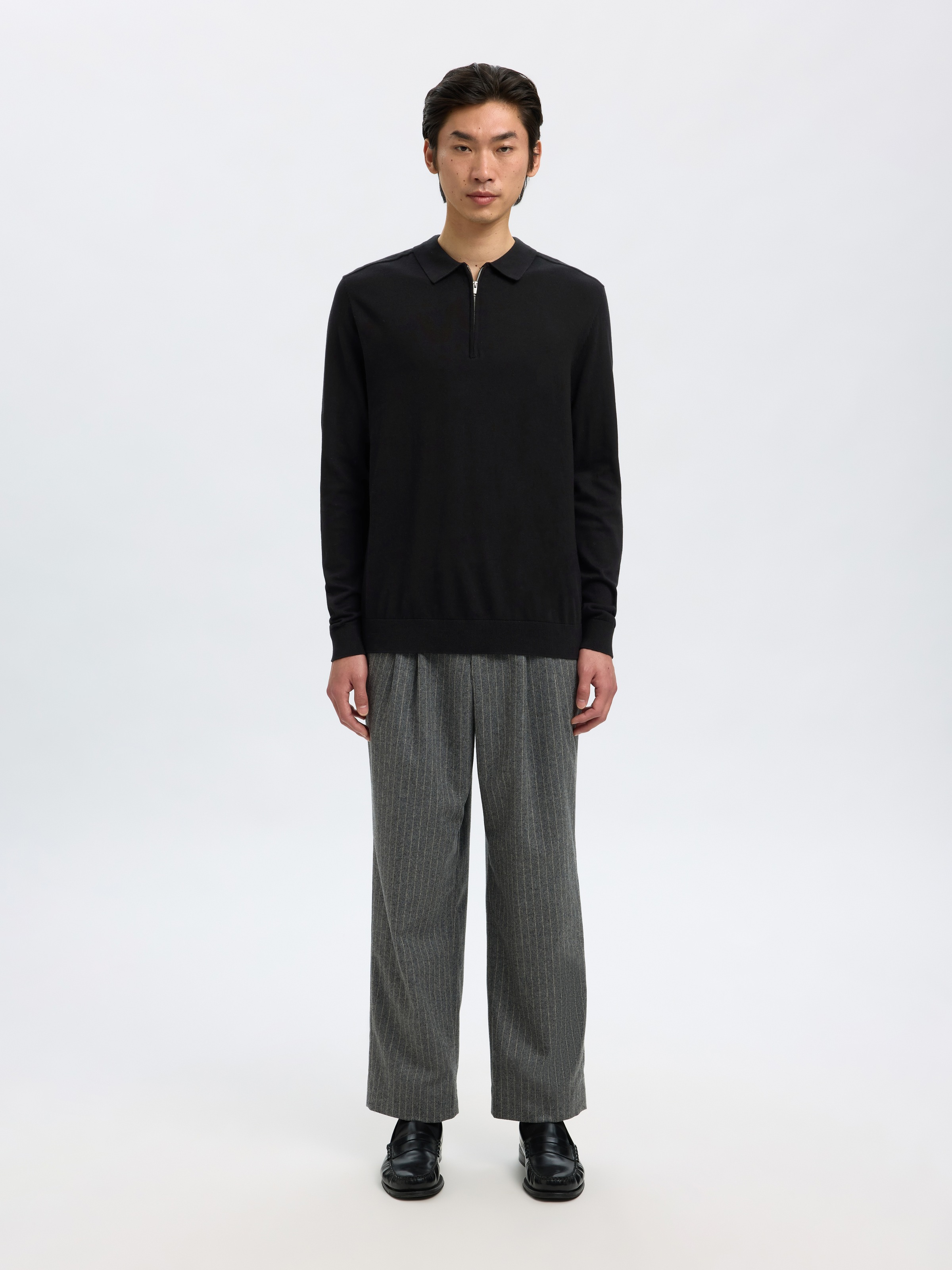 SELECTED Polokragenpullover »SLHBERG LS HALF ZIP POLO NOOS«