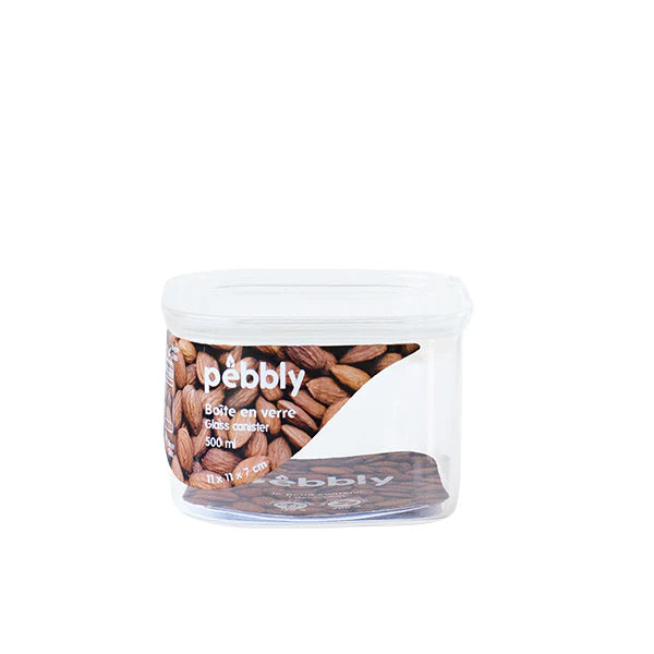 Boite carrée en verre 500ml Pebbly