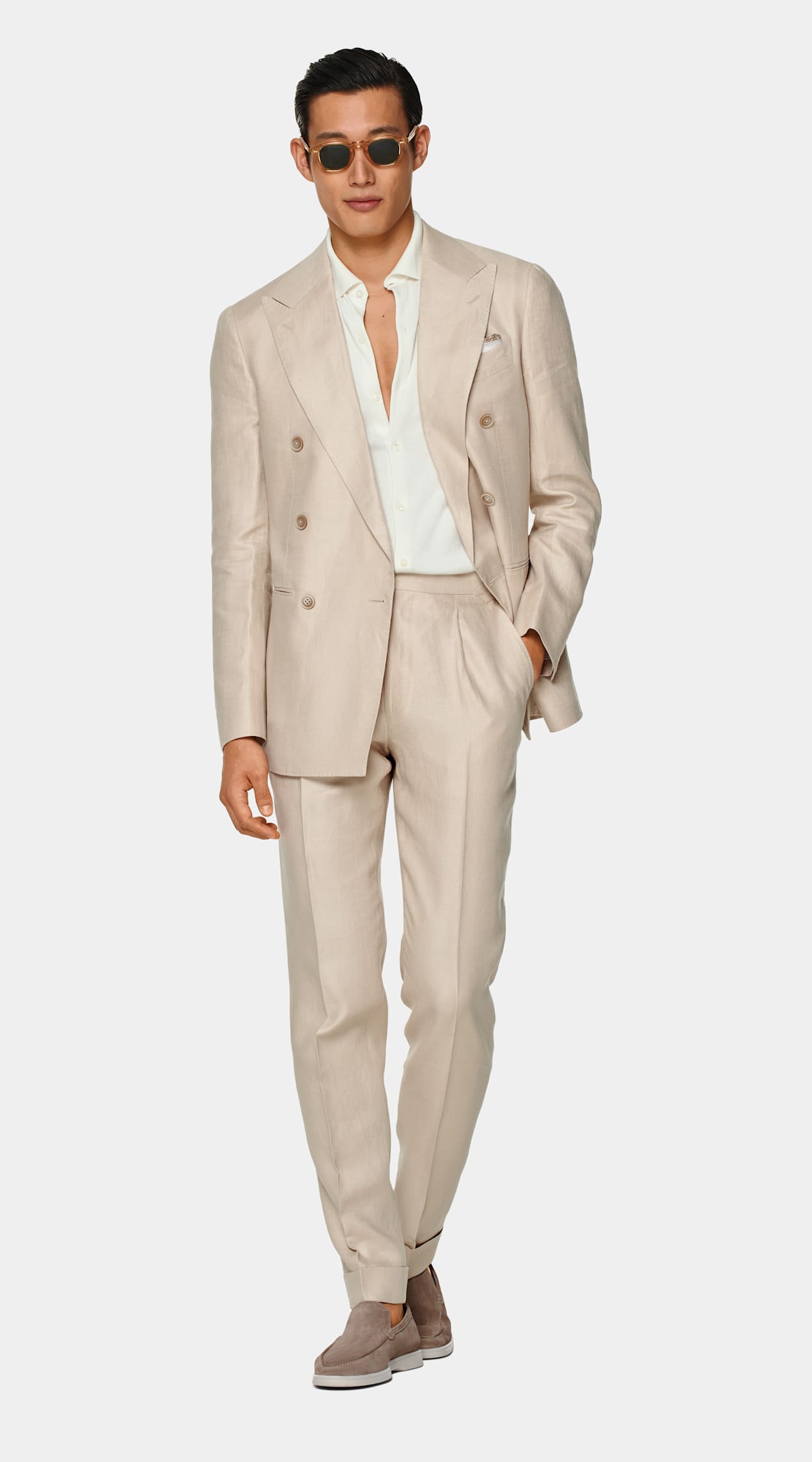 Costume Havana coupe Tailored marron clair