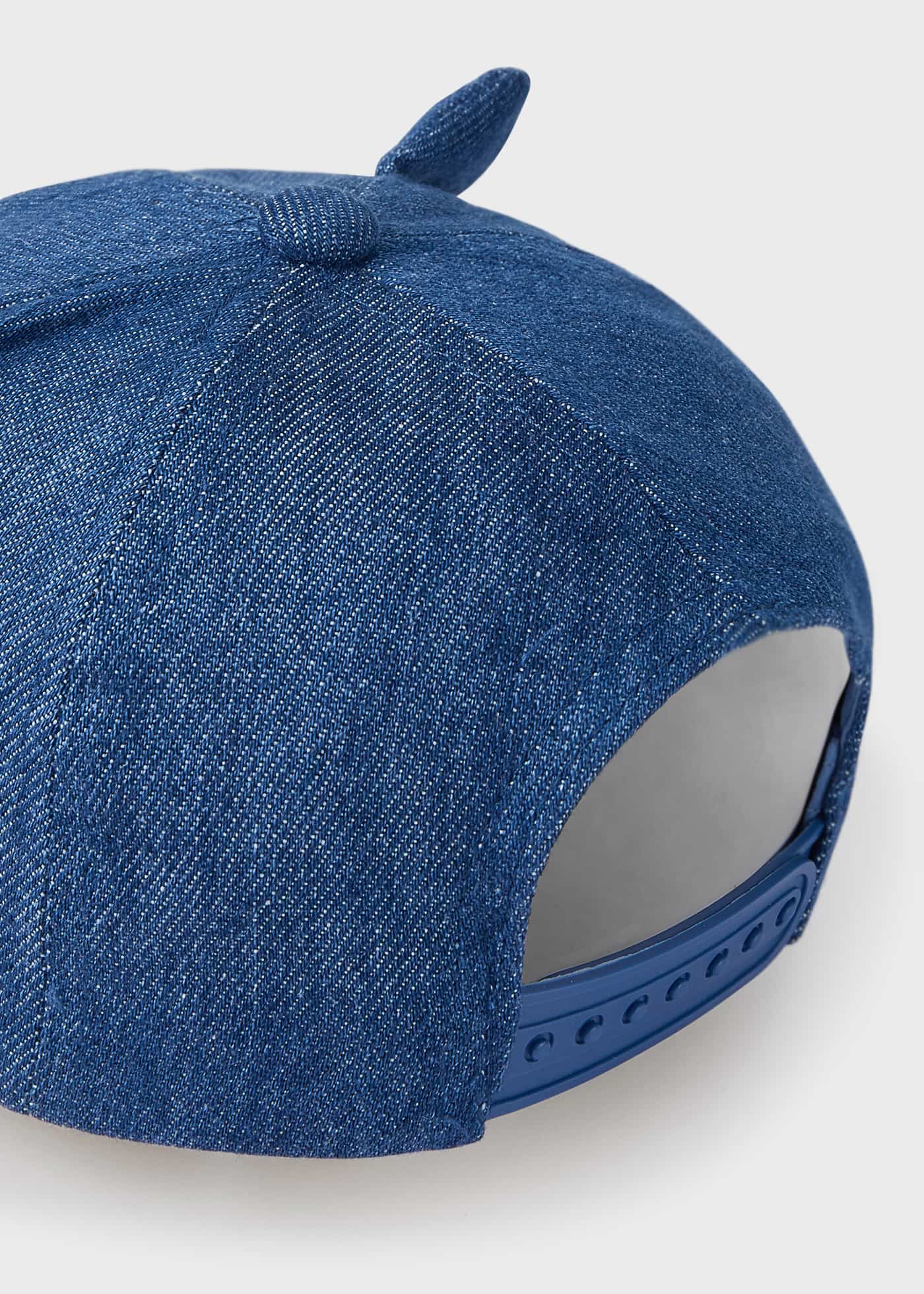 Boné jeans com aplique de orelha e lantejoulas para meninas
