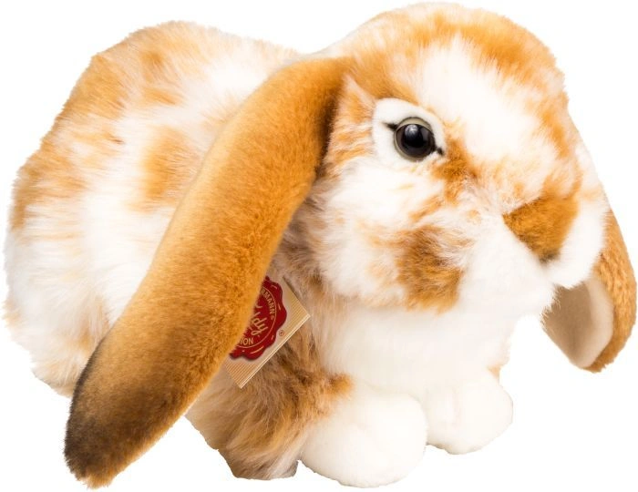 Kuscheltier HASE GESCHECKT (30cm) sitzend in hellbraun/weiß