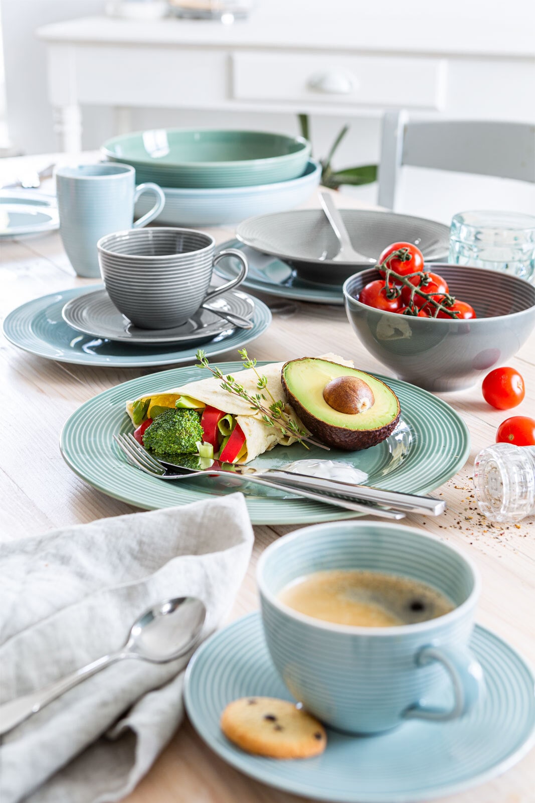 Seltmann Weiden Henkelbecher BEAT COLOR GLAZE 6er Set arktisblau