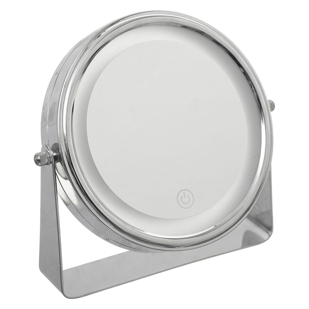 Miroir grossissant lumineux balançoire argenté 19x20cm