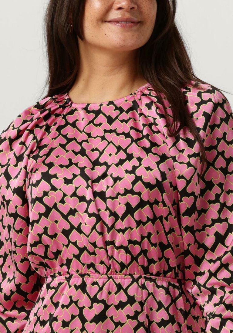 roze co'couture midi jurk flashy heart dress