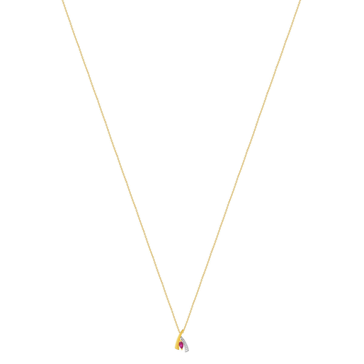Collier or 375 2 tons rubis 45 cm