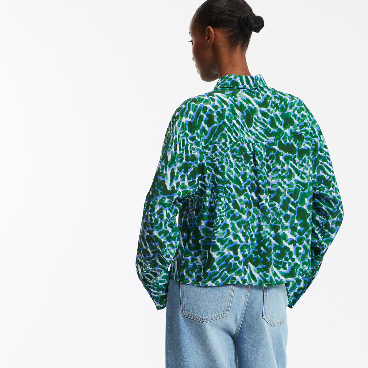 COLEÇÃO LA REDOUTE<br>Camisa curta e folgada com estampa gráfica