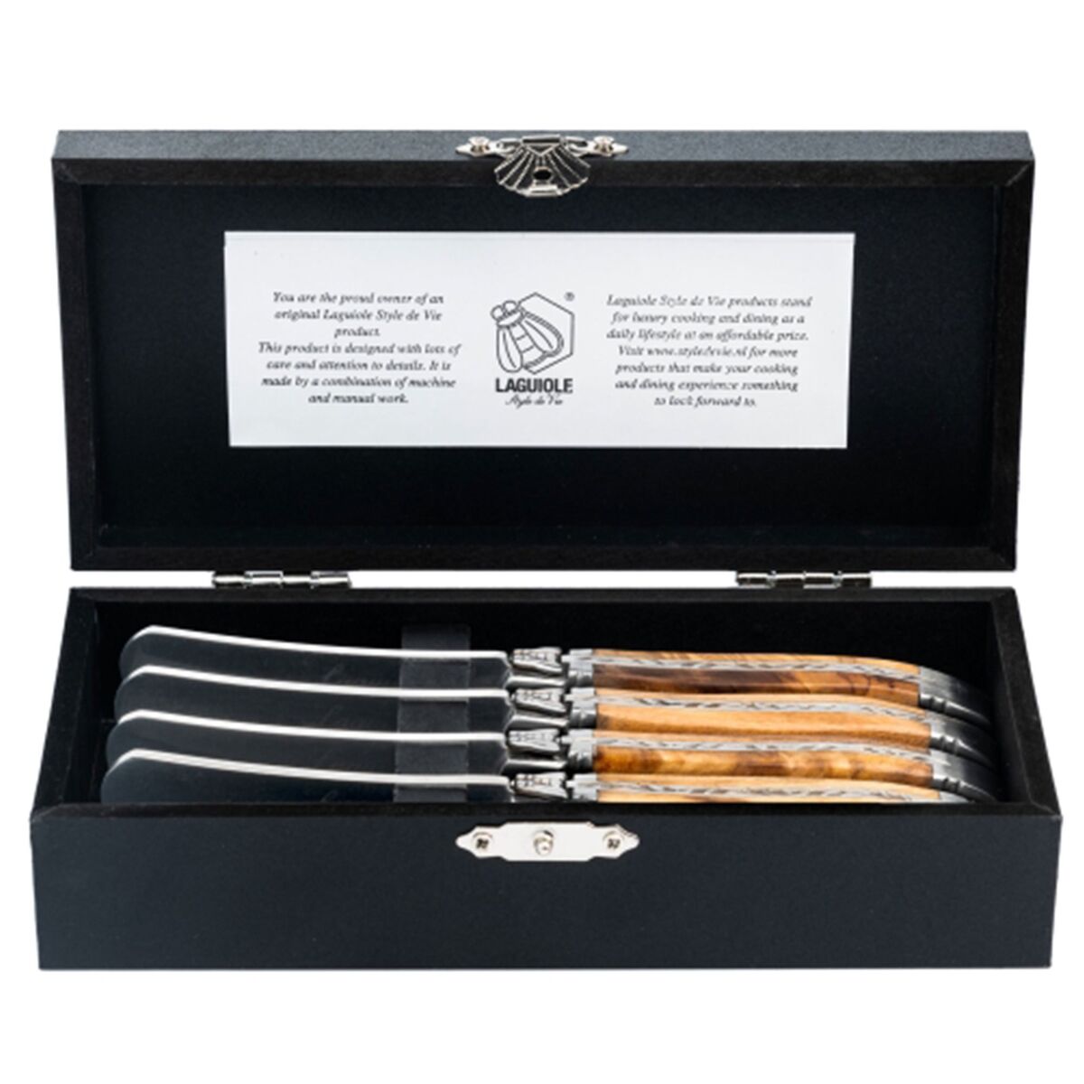 Laguiole Smørkniver 4-pakning, olivtre