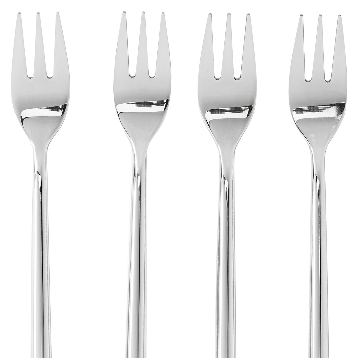 4 Kuchengabeln aus Edelstahl silber