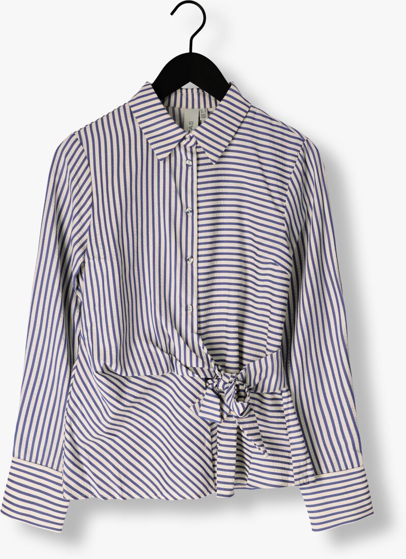 Y.A.S. blauw/wit gestreepte y.a.s. blouse yassta ls tie shirt s.