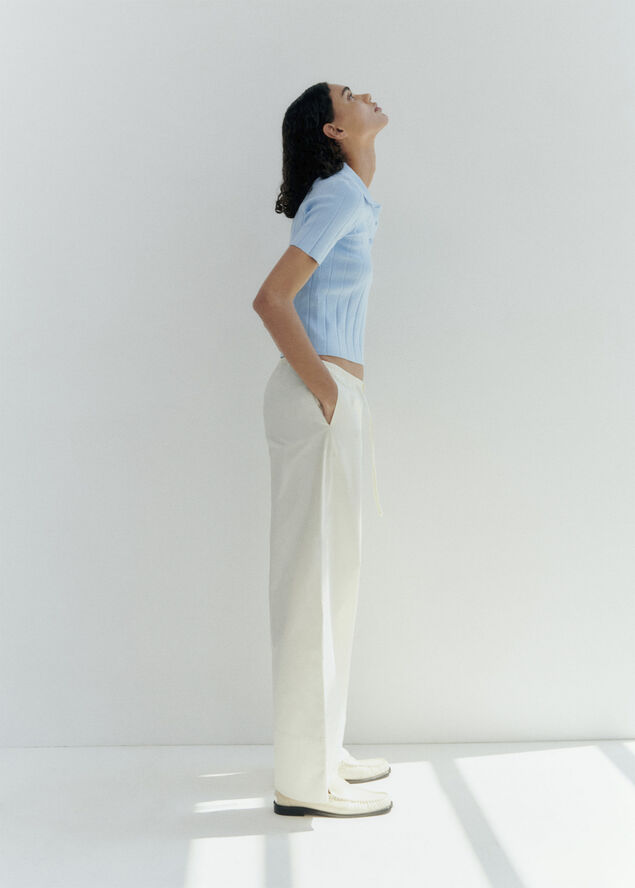 MANGO Polo-neck t-shirt Lt-pastel blue